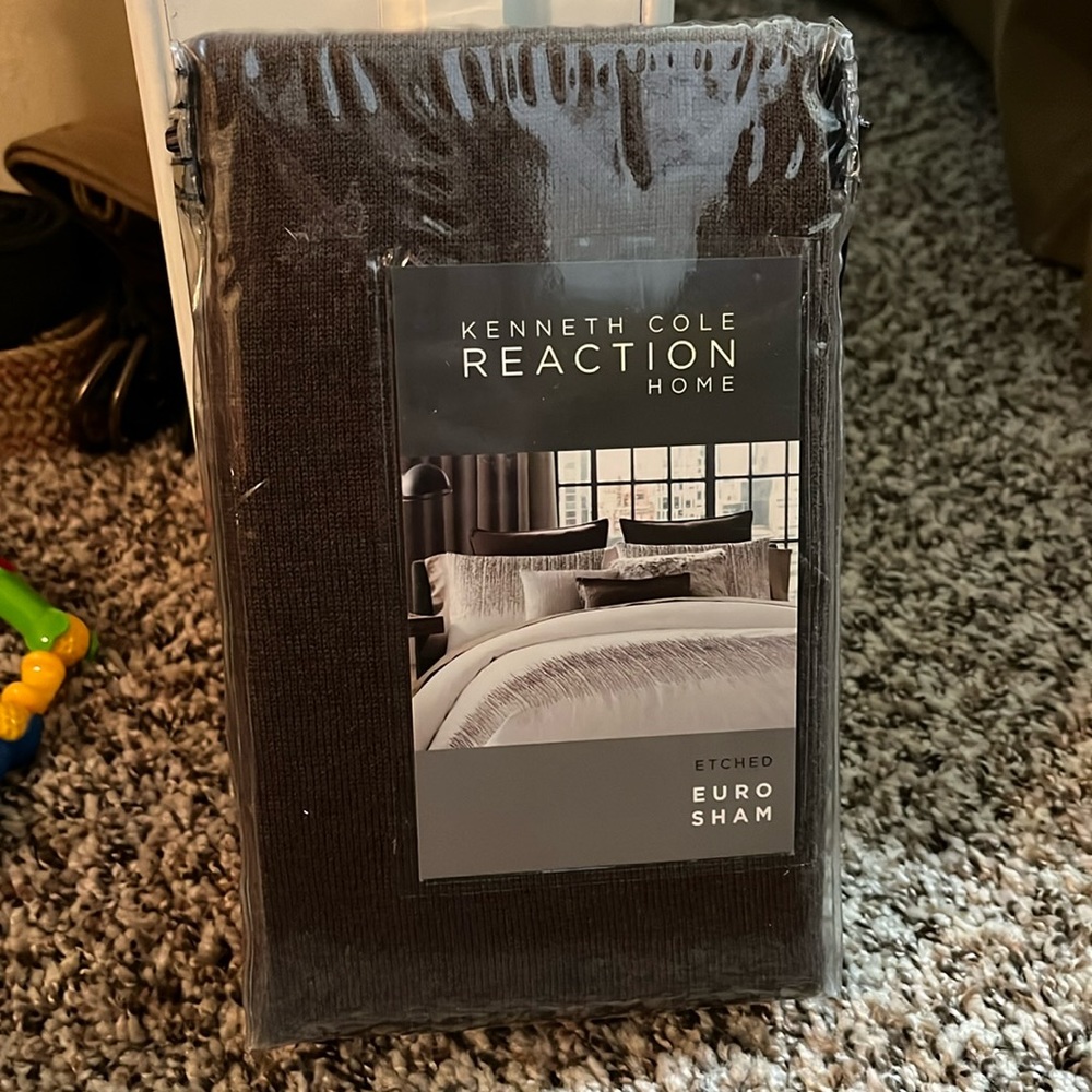 New euro sham cover etched brown color Kenneth Cole Reaction Home